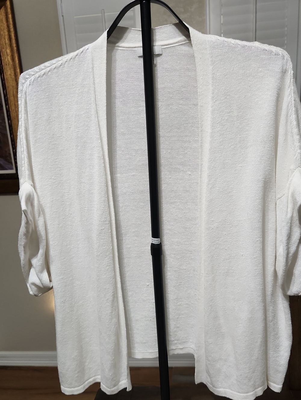 J. Jill Open-Front Lightweight Knit Cardigan | White | X-Large